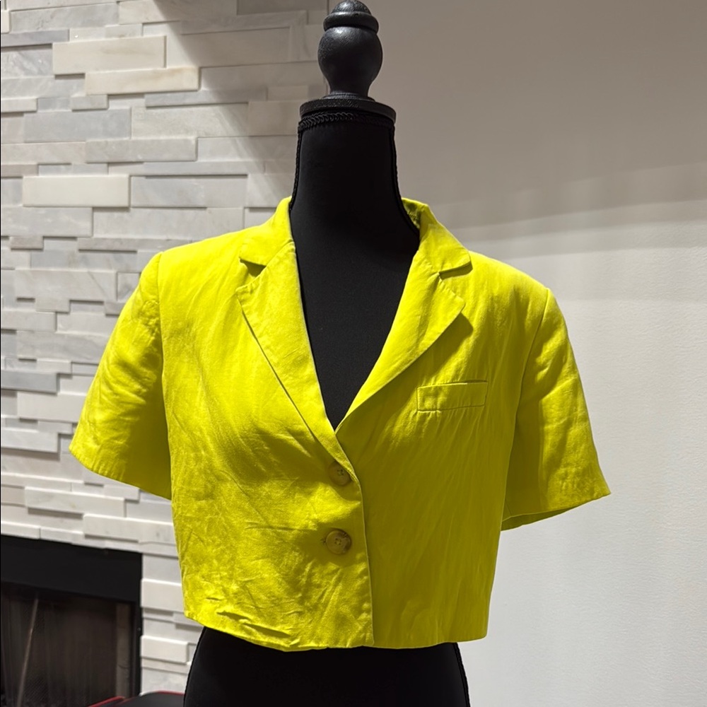 Lime Green Women's Cropped Blazer